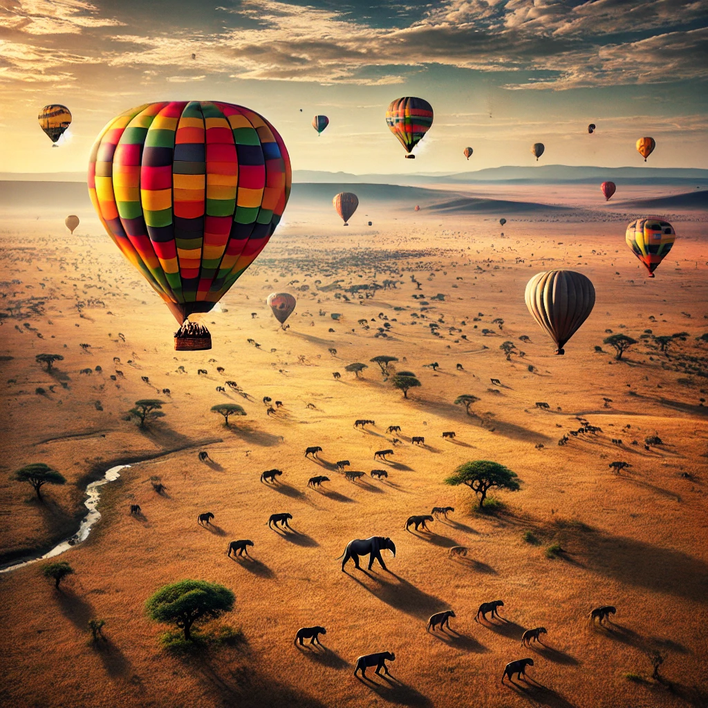 Hot air balloon ride over Serengeti